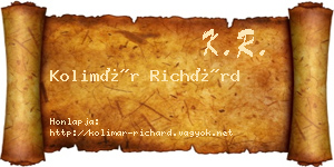 Kolimár Richárd névjegykártya