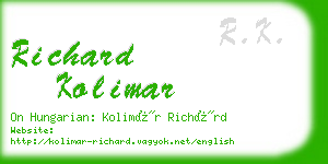 richard kolimar business card